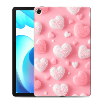Силиконовый чехол на Realme Pad с принтом Сердечки