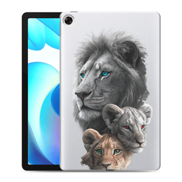 Силиконовый чехол на Realme Pad с принтом Львы Силиконовый чехол на Realme Pad с принтом Львы