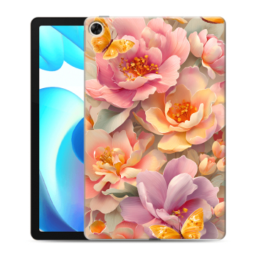 Силиконовый чехол на Realme Pad с принтом Цветы и бабочки Силиконовый чехол на Realme Pad с принтом Цветы и бабочки