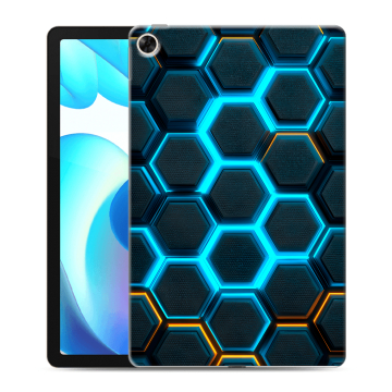 Силиконовый чехол на Realme Pad с принтом Неоновые соты Силиконовый чехол на Realme Pad с принтом Неоновые соты