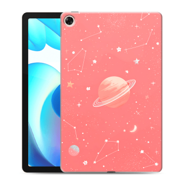 Силиконовый чехол на Realme Pad с принтом Розовый космос Силиконовый чехол на Realme Pad с принтом Розовый космос
