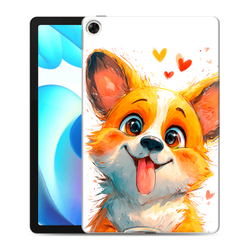 Силиконовый чехол на Realme Pad с принтом корги