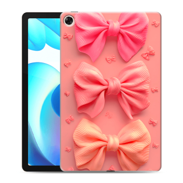 Силиконовый чехол на Realme Pad с принтом Розовые бантики