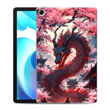 Силиконовый чехол на Realme Pad с принтом Дракон Японский