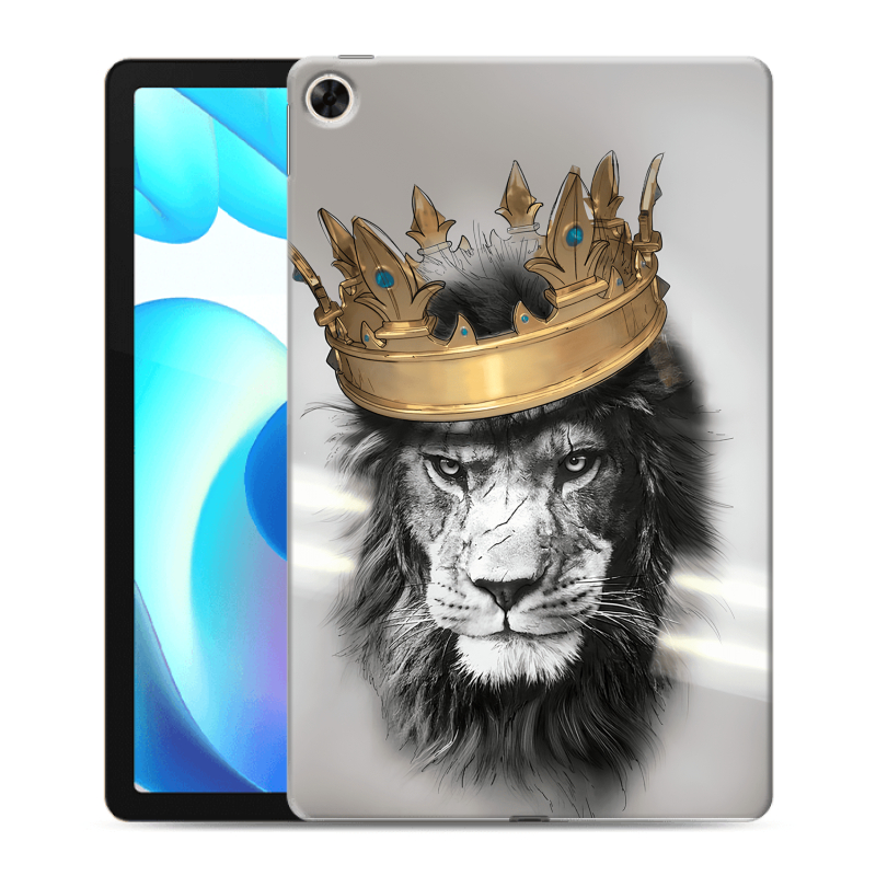 Силиконовый чехол на Realme Pad с принтом Лев с короной Силиконовый чехол на Realme Pad с принтом Лев с короной