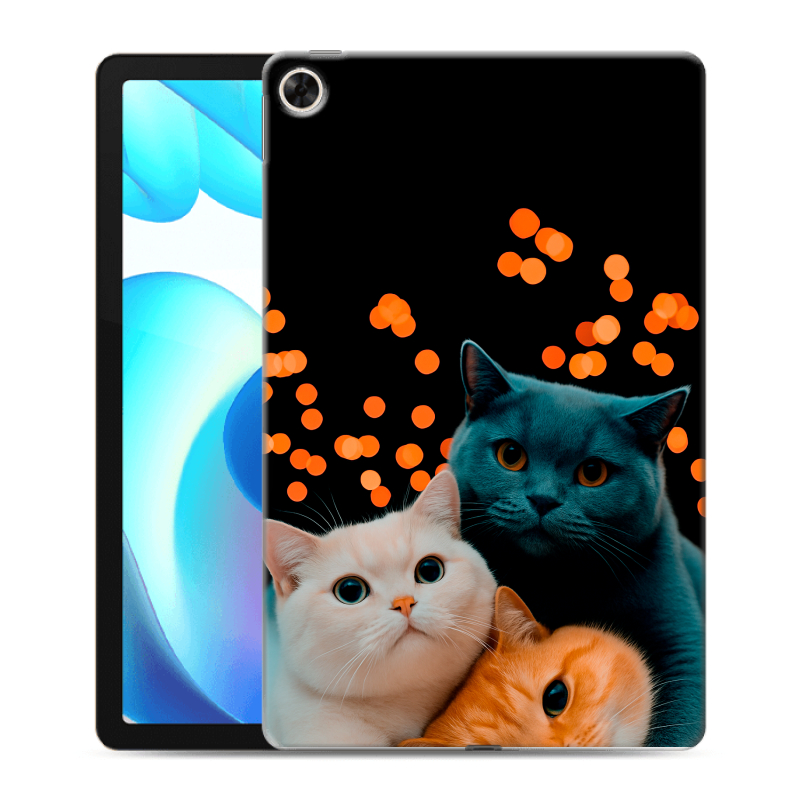 Силиконовый чехол на Realme Pad с принтом Кошки Силиконовый чехол на Realme Pad с принтом Кошки