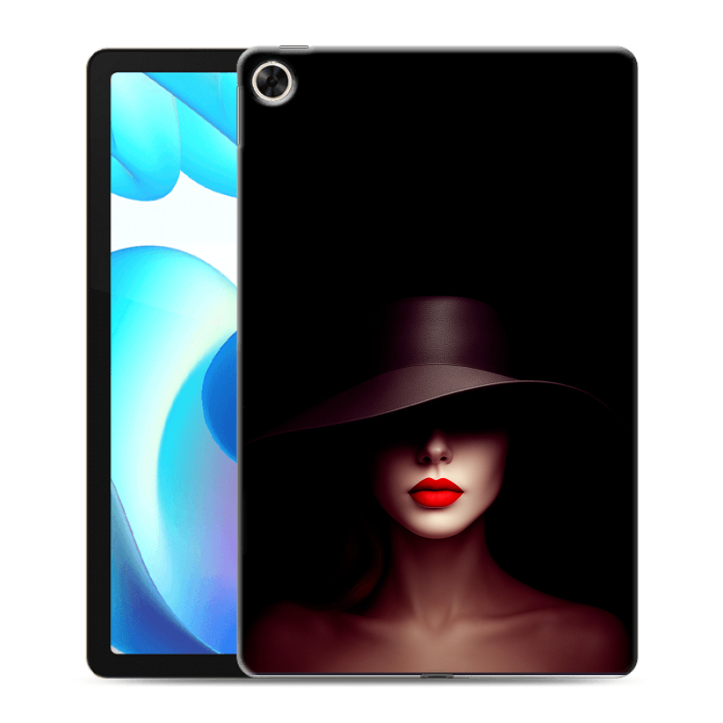 Силиконовый чехол на Realme Pad с принтом Девушка в шляпе Силиконовый чехол на Realme Pad с принтом Девушка в шляпе