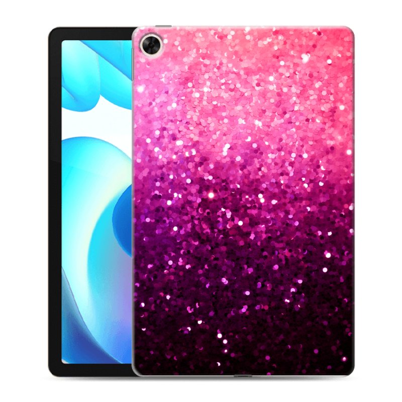 Силиконовый противоударный чехол на Realme Pad с принтом Блестки Силиконовый противоударный чехол на Realme Pad с принтом Блестки