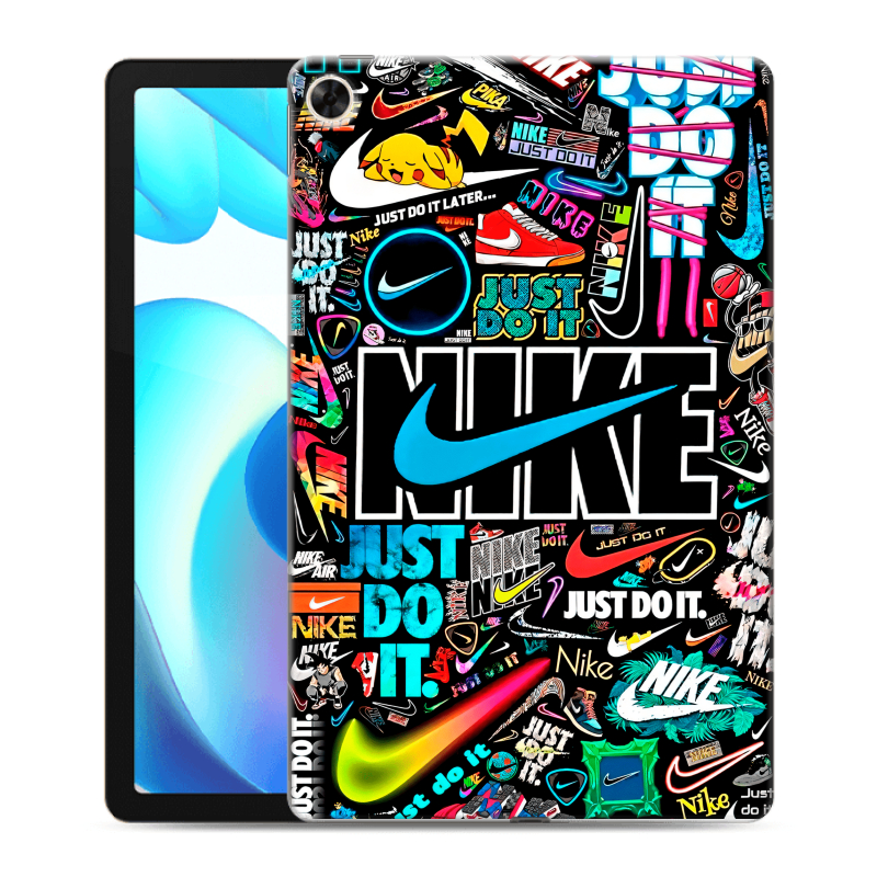 Силиконовый чехол на Realme Pad с принтом найк nike черный Силиконовый чехол на Realme Pad с принтом найк nike черный