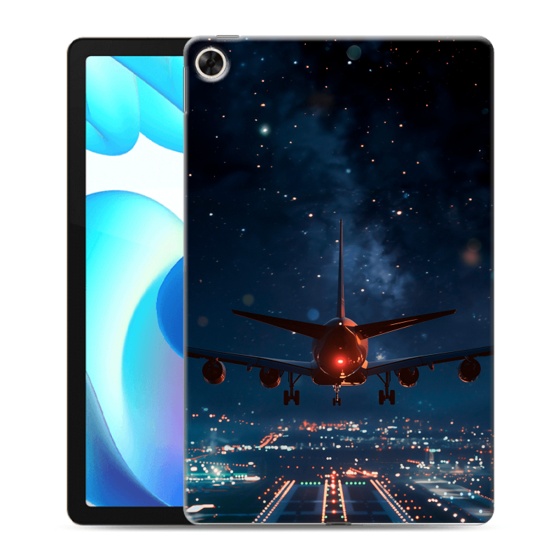 Силиконовый чехол на Realme Pad с принтом самолет Силиконовый чехол на Realme Pad с принтом самолет