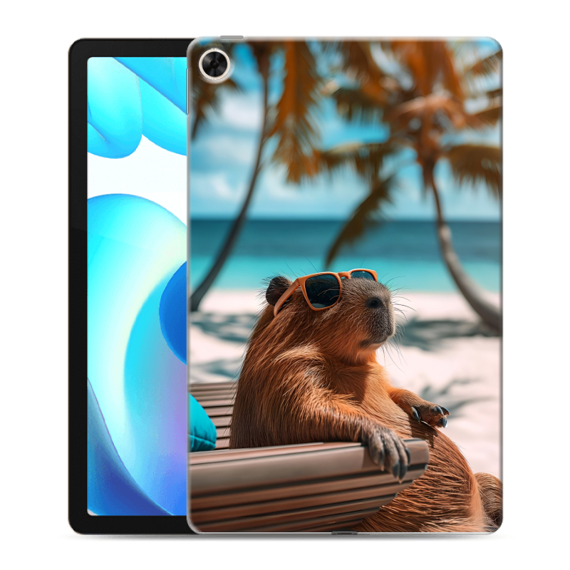 Силиконовый чехол на планшета Realme Pad с принтом Капибара Силиконовый чехол на планшета Realme Pad с принтом Капибара