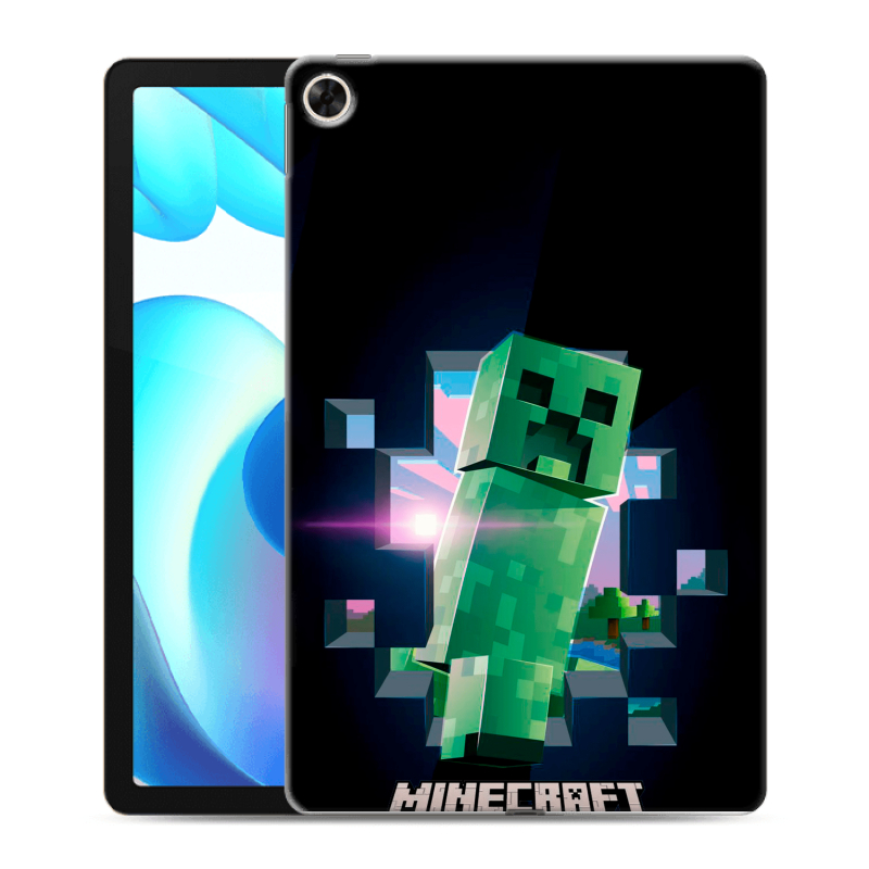 Силиконовый чехол на Realme Pad с принтом Майнкрафт Minecraft Силиконовый чехол на Realme Pad с принтом Майнкрафт Minecraft