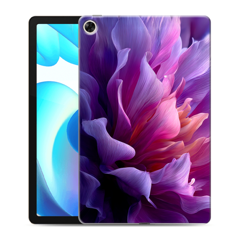 Силиконовый чехол на Realme Pad с принтом женский цветы Силиконовый чехол на Realme Pad с принтом женский цветы