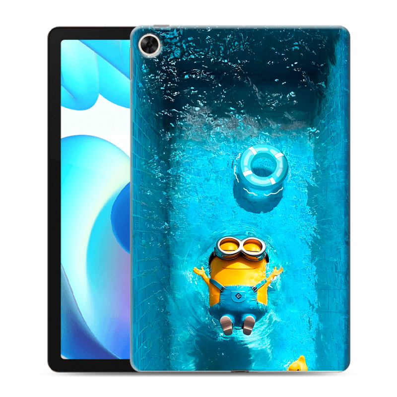 Силиконовый противоударный чехол на Realme Pad с принтом Миньоны Силиконовый противоударный чехол на Realme Pad с принтом Миньоны