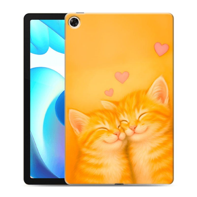 Силиконовый противоударный чехол на Realme Pad с принтом Милые котята Силиконовый противоударный чехол на Realme Pad с принтом Милые котята
