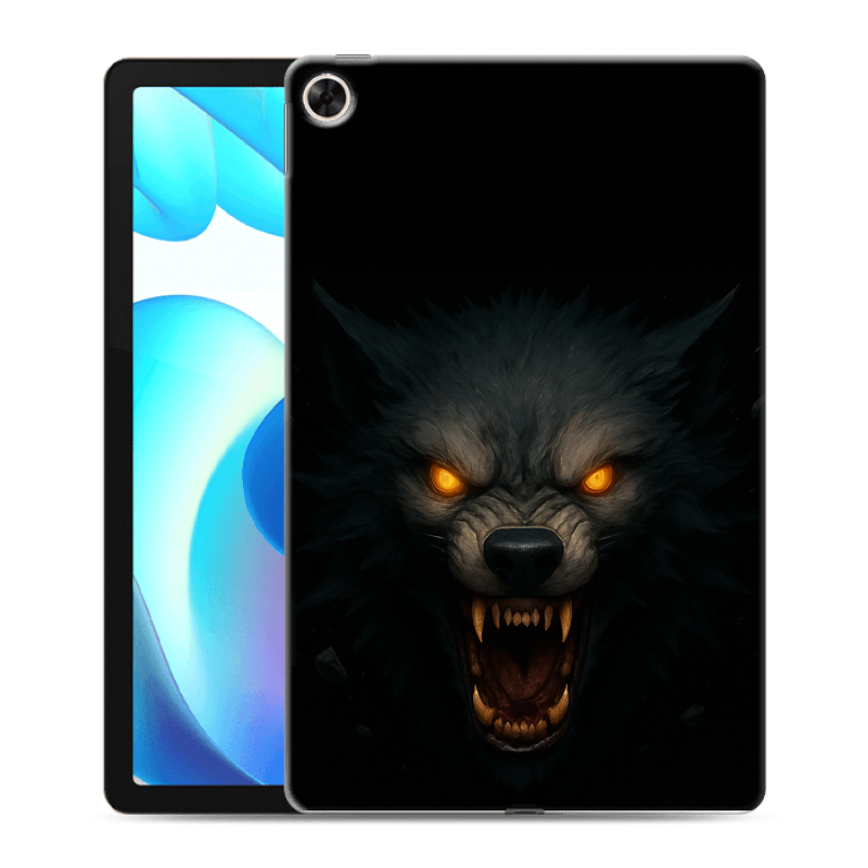 Силиконовый противоударный чехол на Realme Pad с принтом Волк Силиконовый противоударный чехол на Realme Pad с принтом Волк