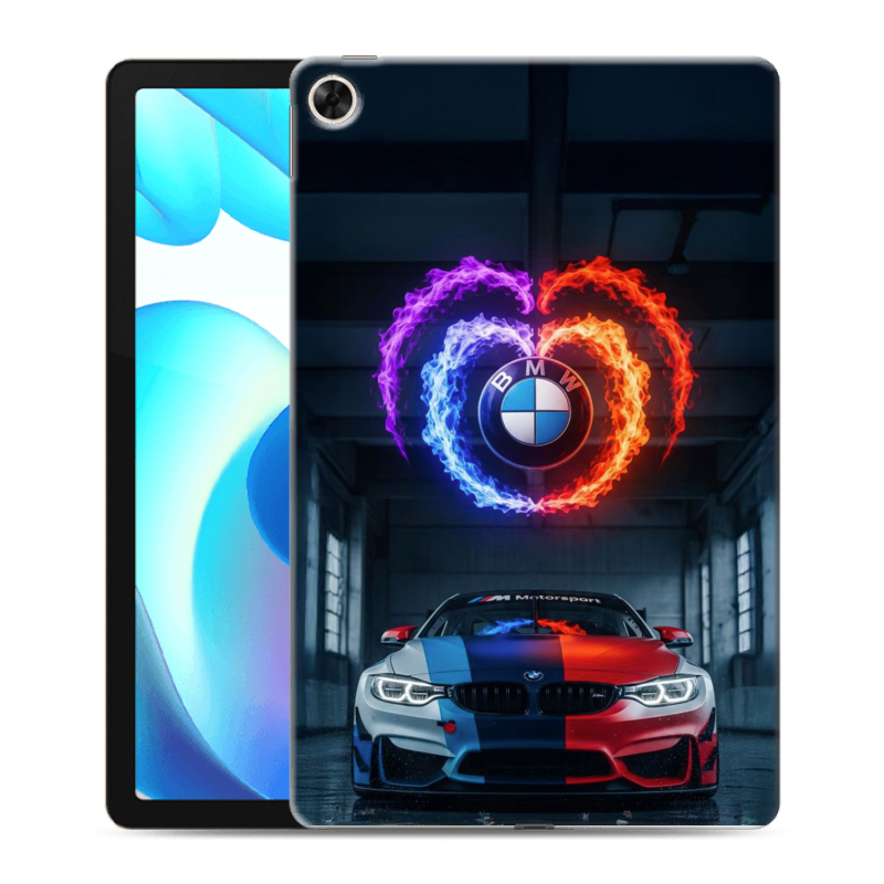 Силиконовый противоударный чехол на Realme Pad с принтом BMW БМВ Силиконовый противоударный чехол на Realme Pad с принтом BMW БМВ