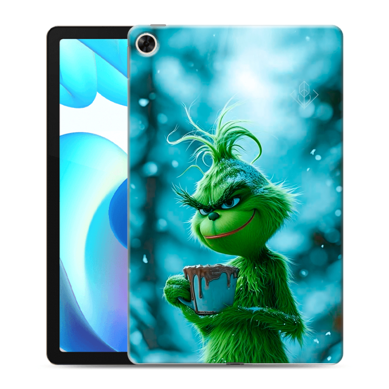 Силиконовый чехол на Realme Pad с принтом Новый год гринч Силиконовый чехол на Realme Pad с принтом Новый год гринч