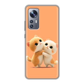 Силиконовый чехол на Xiaomi 12 с принтом Милые котики