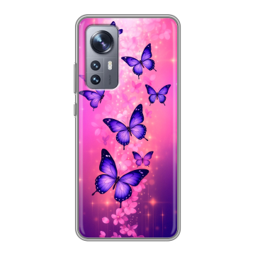 Силиконовый чехол на Xiaomi 12 с принтом Бабочки Силиконовый чехол на Xiaomi 12 с принтом Бабочки