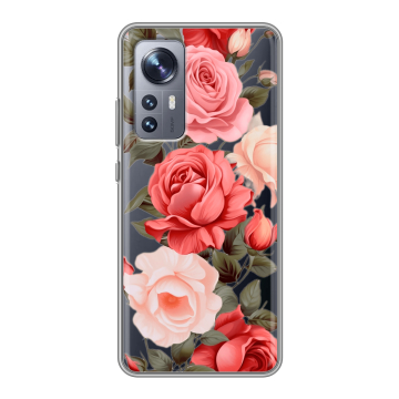 Силиконовый чехол на Xiaomi 12 с принтом Розы Силиконовый чехол на Xiaomi 12 с принтом Розы