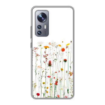 Силиконовый чехол на Xiaomi 12 с принтом цветы Силиконовый чехол на Xiaomi 12 с принтом цветы