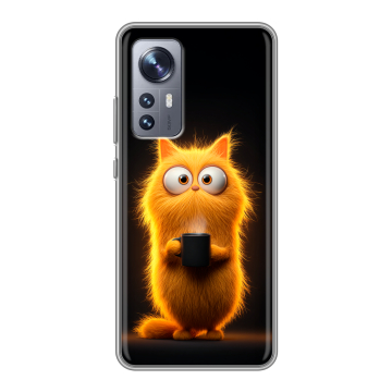 Силиконовый чехол на Xiaomi 12 с принтом Смешной кот Силиконовый чехол на Xiaomi 12 с принтом Смешной кот