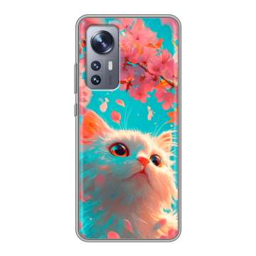 Силиконовый чехол на Xiaomi 12 с принтом Красивый кот Силиконовый чехол на Xiaomi 12 с принтом Красивый кот