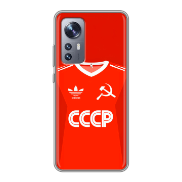 Силиконовый чехол на Xiaomi 12 с принтом Флаг Герб СССР Силиконовый чехол на Xiaomi 12 с принтом Флаг Герб СССР