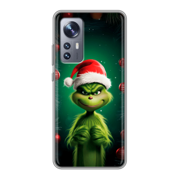Силиконовый чехол на Xiaomi 12 с принтом Гринч Новый год Рождество Силиконовый чехол на Xiaomi 12 с принтом Гринч Новый год Рождество