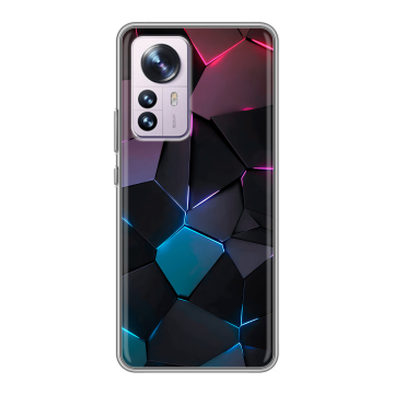 Силиконовый чехол на Xiaomi 12 Pro с принтом Геометрия неона Силиконовый чехол на Xiaomi 12 Pro с принтом Геометрия неона