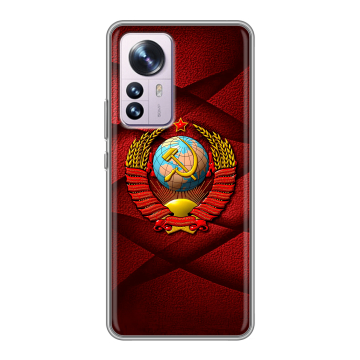 Силиконовый чехол на Xiaomi 12 Pro с принтом Герб СССР Силиконовый чехол на Xiaomi 12 Pro с принтом Герб СССР