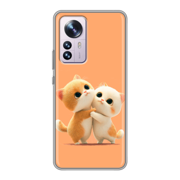 Силиконовый чехол на Xiaomi 12 Pro с принтом Милые котики Силиконовый чехол на Xiaomi 12 Pro с принтом Милые котики