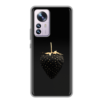 Силиконовый чехол на Xiaomi 12 Pro с принтом Черная клубника Силиконовый чехол на Xiaomi 12 Pro с принтом Черная клубника