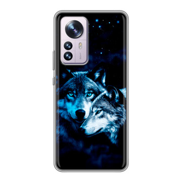 Силиконовый чехол на Xiaomi 12 Pro с принтом Волки Силиконовый чехол на Xiaomi 12 Pro с принтом Волки