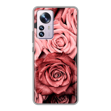Силиконовый чехол на Xiaomi 12 Pro с принтом Цветы розы Силиконовый чехол на Xiaomi 12 Pro с принтом Цветы розы