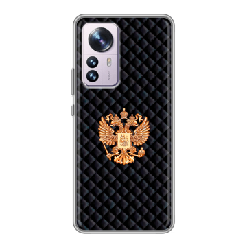 Силиконовый чехол на Xiaomi 12 Pro с принтом Герб России принт Силиконовый чехол на Xiaomi 12 Pro с принтом Герб России принт