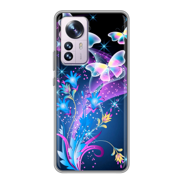 Силиконовый чехол на Xiaomi 12 Pro с принтом Бабочки Силиконовый чехол на Xiaomi 12 Pro с принтом Бабочки