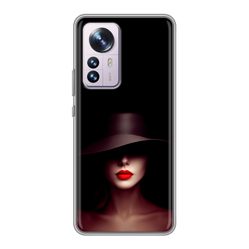 Силиконовый чехол на Xiaomi 12 Pro с принтом Девушка в шляпе