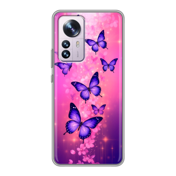 Силиконовый чехол на Xiaomi 12 Pro с принтом Бабочки Силиконовый чехол на Xiaomi 12 Pro с принтом Бабочки