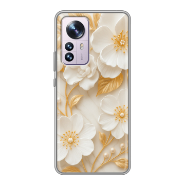 Силиконовый чехол на Xiaomi 12 Pro с принтом Цветы Силиконовый чехол на Xiaomi 12 Pro с принтом Цветы