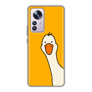 Силиконовый чехол на Xiaomi 12 Pro с принтом Утка Силиконовый чехол на Xiaomi 12 Pro с принтом Утка