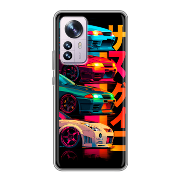 Силиконовый чехол на Xiaomi 12 Pro с принтом Гоночные машины Силиконовый чехол на Xiaomi 12 Pro с принтом Гоночные машины