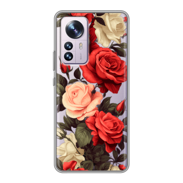 Силиконовый чехол на Xiaomi 12 Pro с принтом Розы