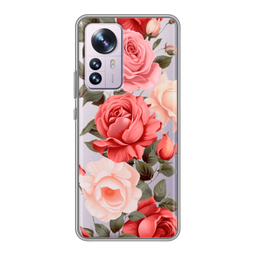 Силиконовый чехол на Xiaomi 12 Pro с принтом Розы