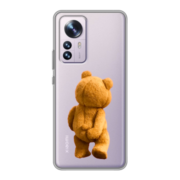 Силиконовый чехол на Xiaomi 12 Pro с принтом Медведь Силиконовый чехол на Xiaomi 12 Pro с принтом Медведь