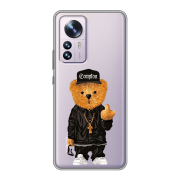 Силиконовый чехол на Xiaomi 12 Pro с принтом Плюшевый медведь