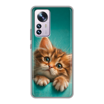 Силиконовый чехол на Xiaomi 12 Pro с принтом котенок Силиконовый чехол на Xiaomi 12 Pro с принтом котенок