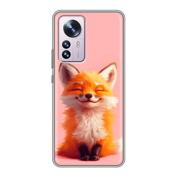 Силиконовый чехол на Xiaomi 12 Pro с принтом милая лиса Силиконовый чехол на Xiaomi 12 Pro с принтом милая лиса