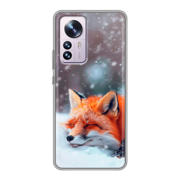 Силиконовый чехол на Xiaomi 12 Pro с принтом лиса
